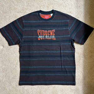 SUPREME Inverted Stripe Short Sleeve T-Shirt Top Tee Black FW22 Men’s Size M NEW